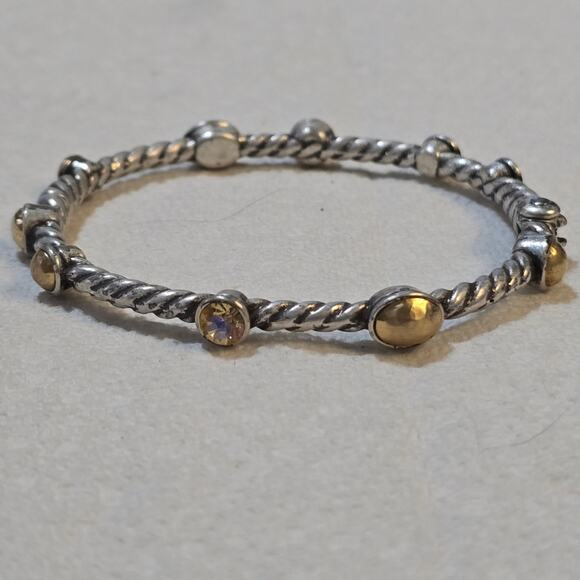 Brighton Monte Carlo Mixed Metals Golden Crystal Hinged Bracelet - Picture 3 of 9